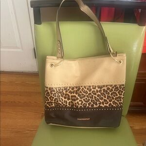 Montana West Tan and Brown Leopard Shoulder Bag